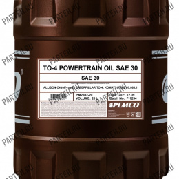 PM2602-20 Масло трансмиссионно-гидравлическое PEMCO ТО-4 Powertrain Oil SAE 30 (20 литр) PEMCO